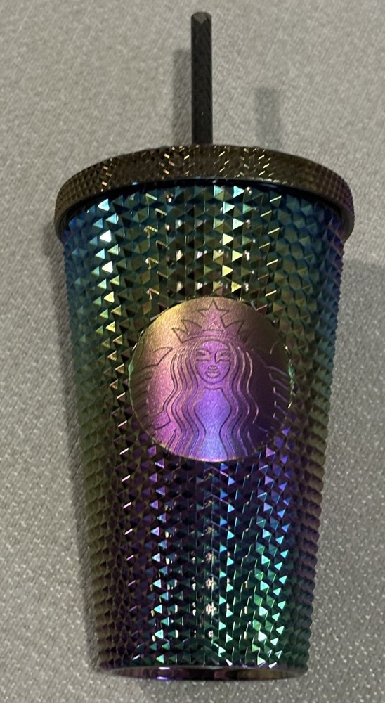 Starbucks 2023 Oil Slick Rainbow Iridescent Studded Tumbler 16oz New