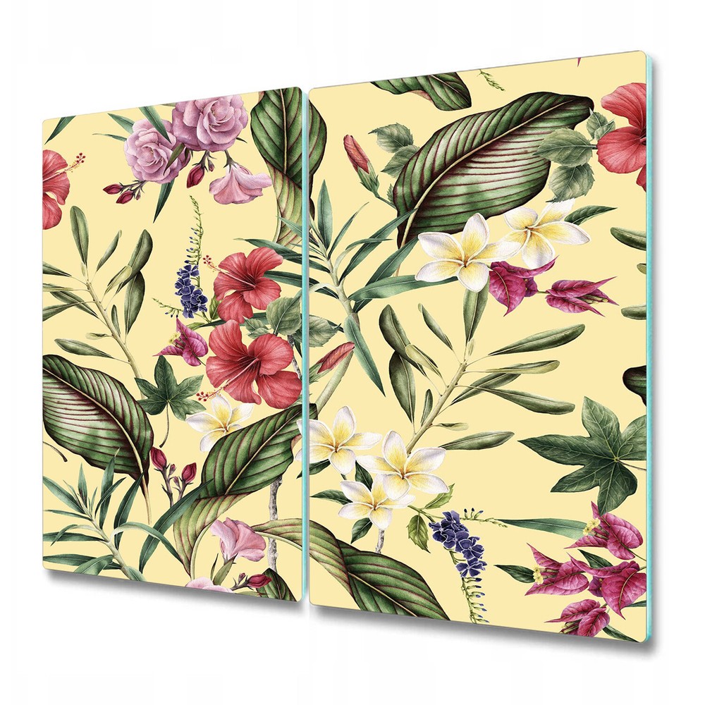 Glass Worktop Saver Kitchen Warm Flowers | Yellow Floral Art | Field | 2x30x52