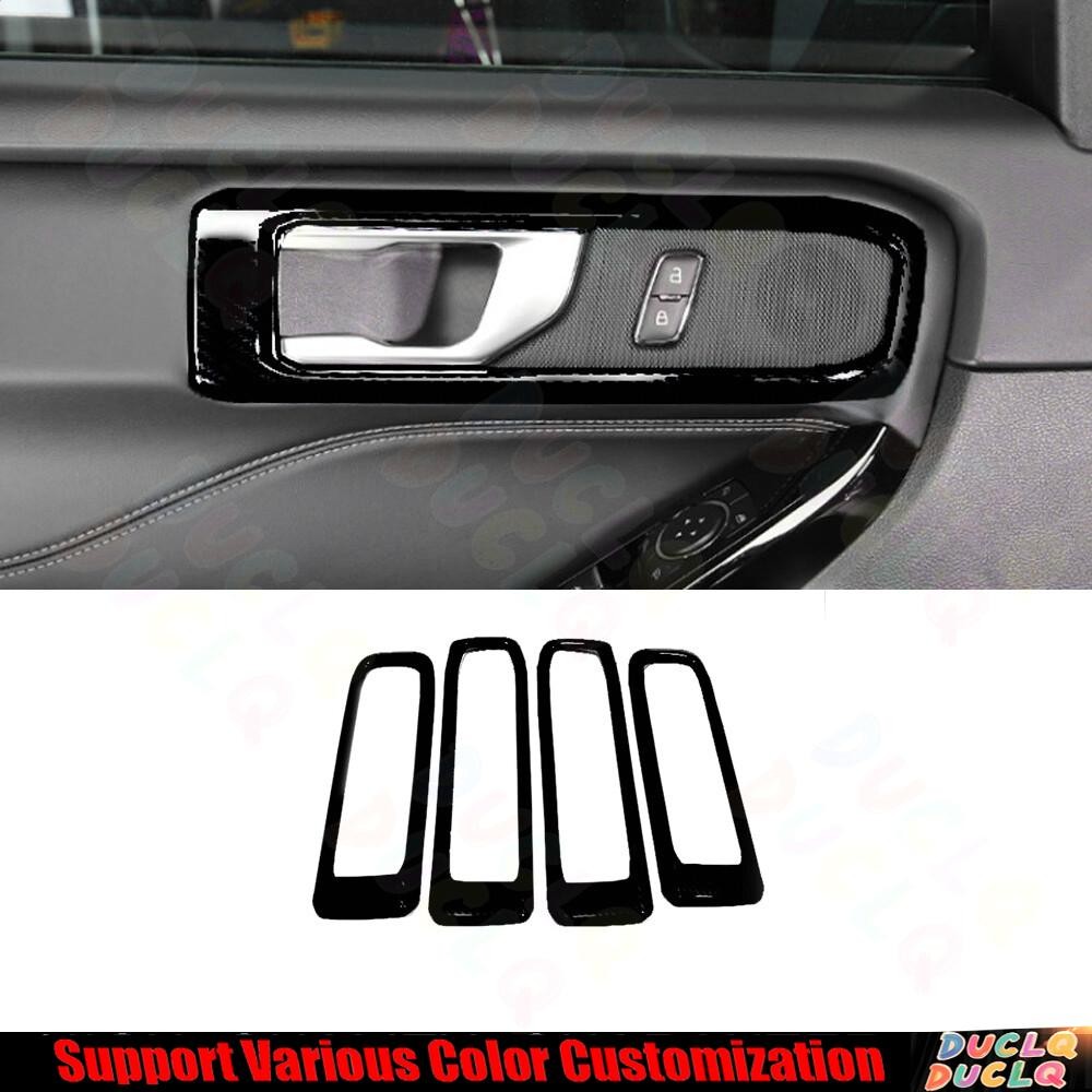 For Ford Explorer 2020-2023 Bright Black Car Inner Door Handle Bowl Panel Trim