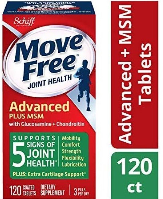 Schiff Move Free Advanced Plus MSM With Glucosamine Joint Supplement, 120 Count