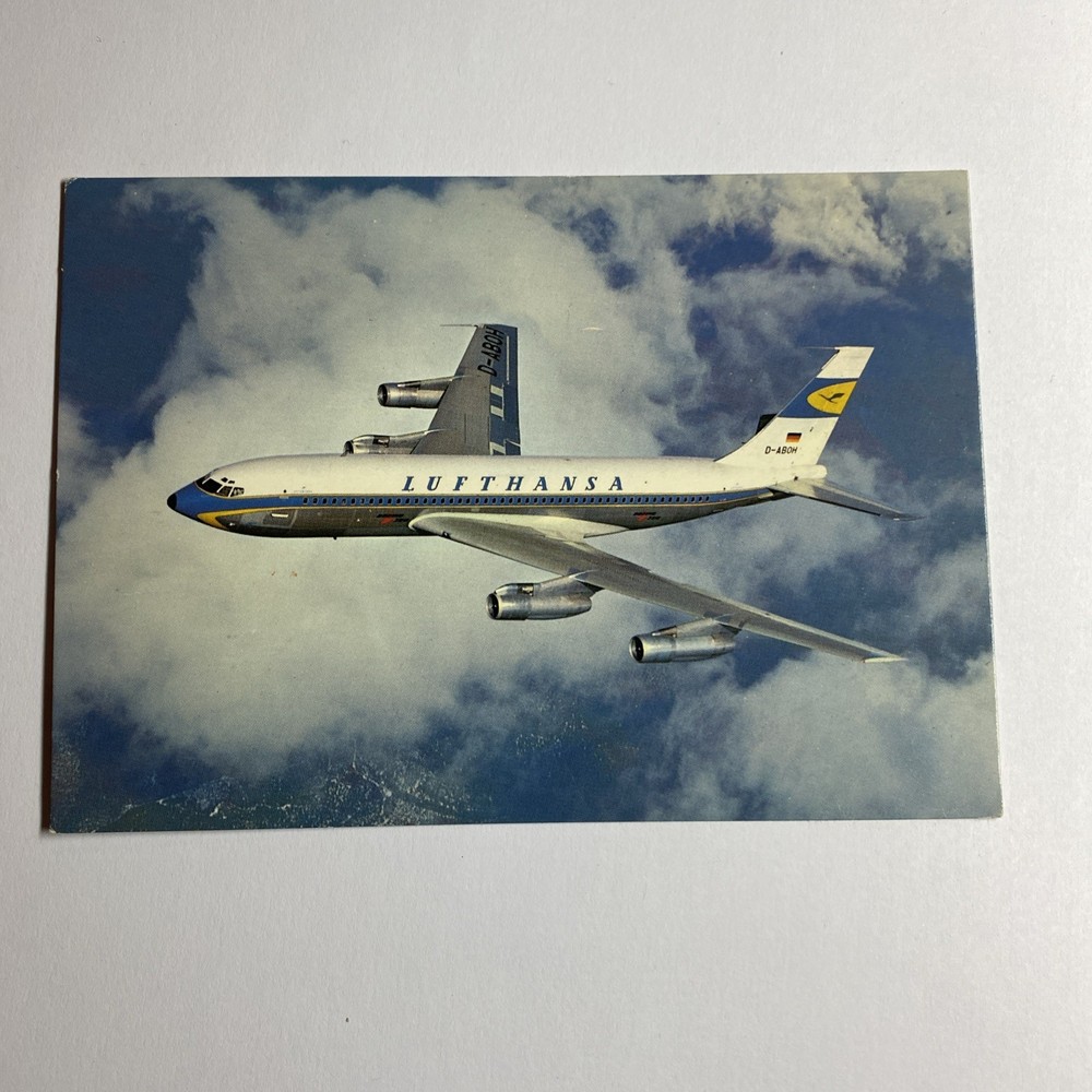 Post Card Lufthansa Boeing Jet 720B Plane Unposted Divided Back