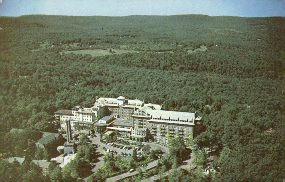 1954 The Inn Buck Hill Falls Pennsylvania Poconos Aerial View Chrome Postcard