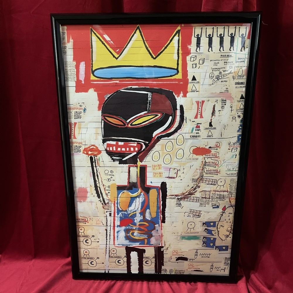 Framed Abstract Art Print, Graffiti Art, Neo-expressionism, Jean-Michel Basquiat-image