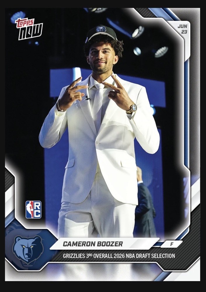 2025-26 Topps Now NBA Draft 3rd Overall #CBOO Cameron Boozer RC Rookie PRESALE🔥