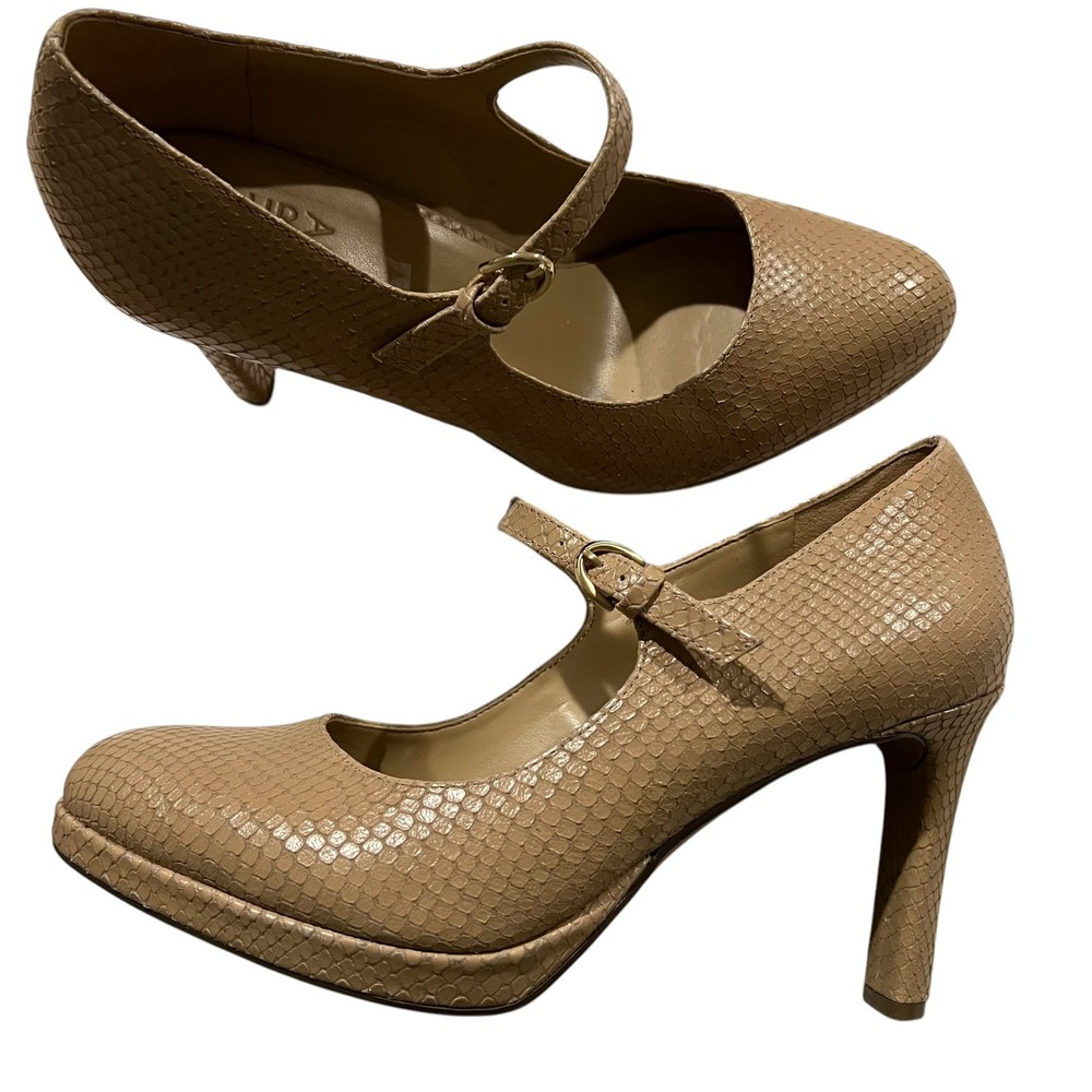 Naturalizer Womens 8.5 Talissa Pump Leather Tan Nude Almond Toe