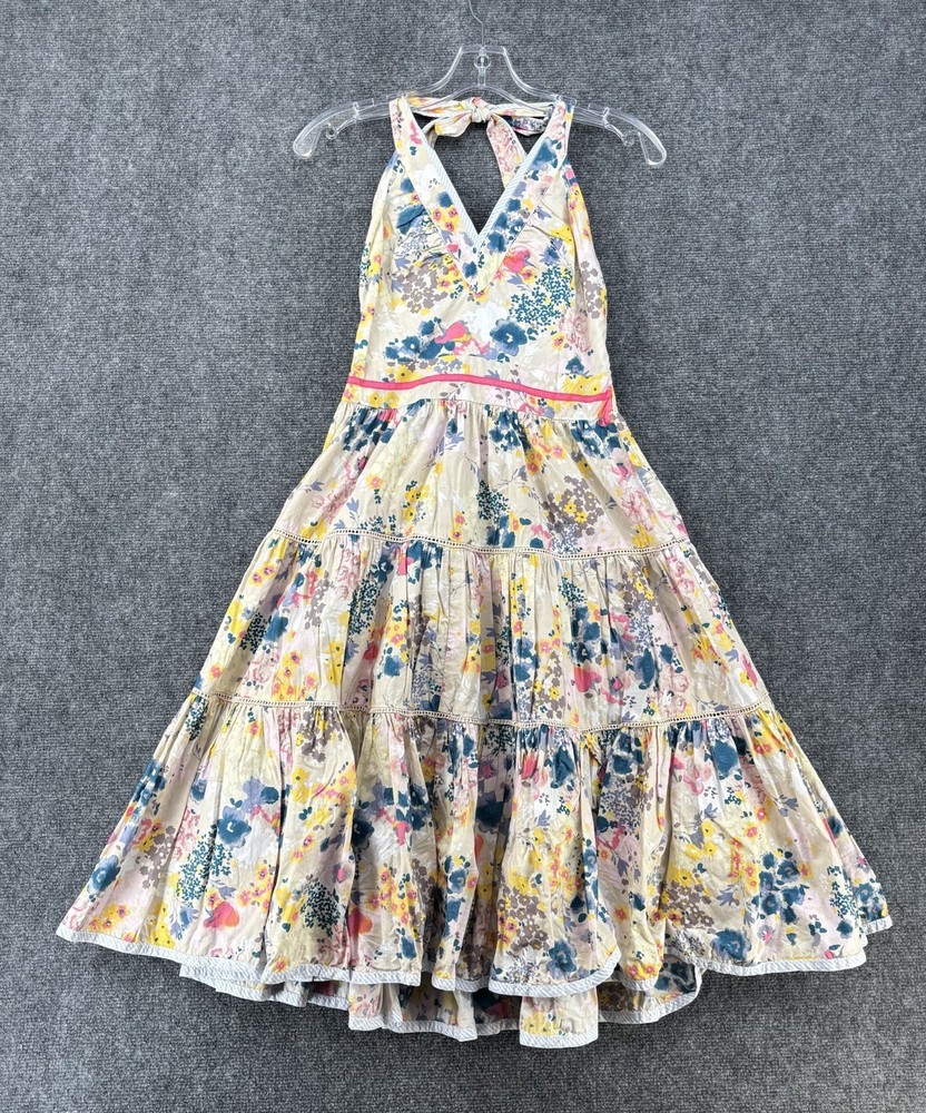 Tommy Hilfiger Denim Floral Fit & Flare Halter Dress Women’s Small Coquette