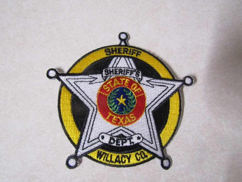 PARCHE FORMA DE ESTRELLA DE LA LEY DEPARTAMENTO DEL SHERIFF DE TEXAS CONDADO WILLACY SHERIFF