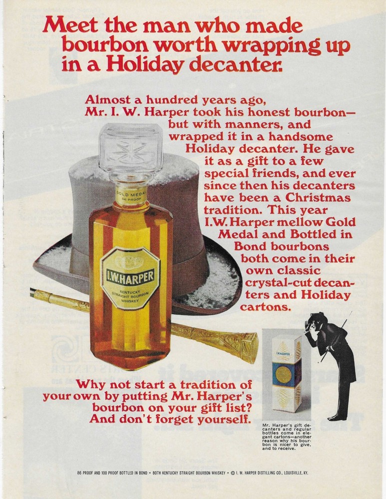 I.w, Harper Bourbon  Original Print Ad