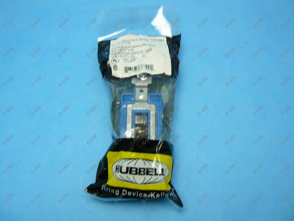 Hubbell CS1201 Commercial AC Switch 15 Amp 120-277VAC SPST Brown Spec Grade NEW-image