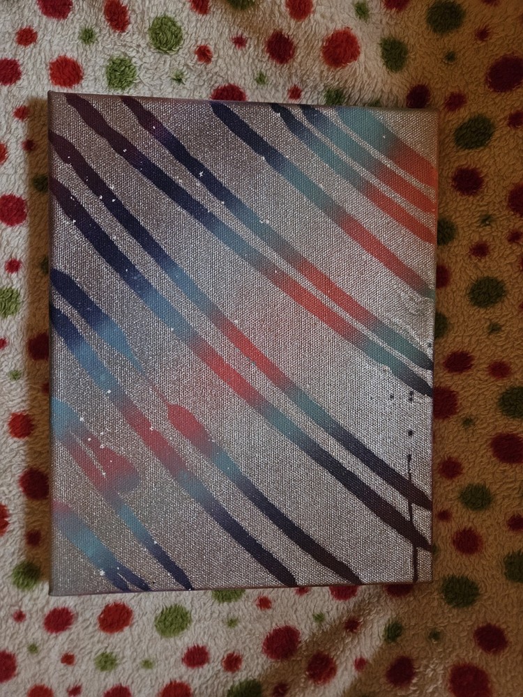 Hand Spray painted Abstract art canvas all done by hand with tedious layering-image