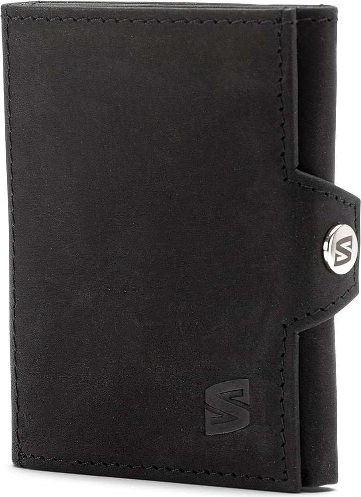 Men's Genius RFID Blocking Leather Wallet in Black or Brown  
