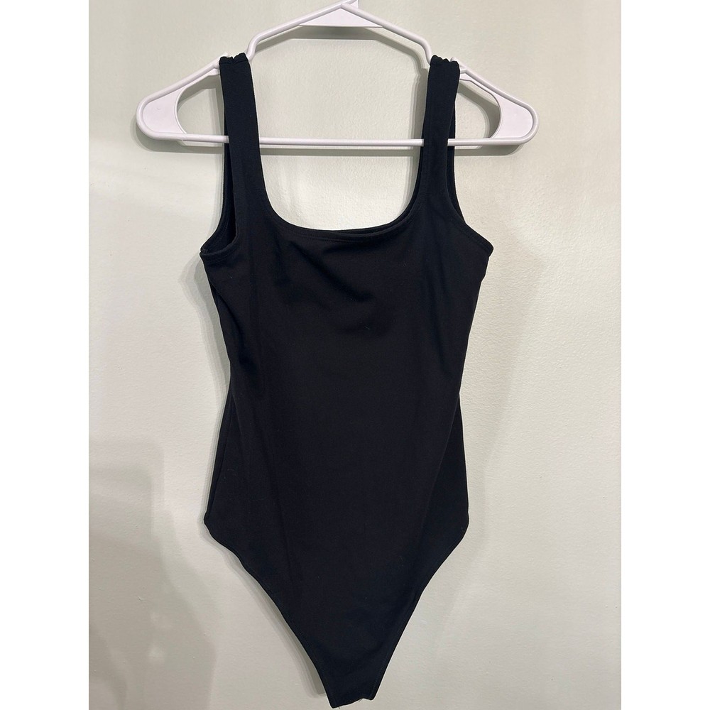 Abercrombie & Fitch Black Bodysuit Women’s Medium Soft A&F Scoop Neck Stretch