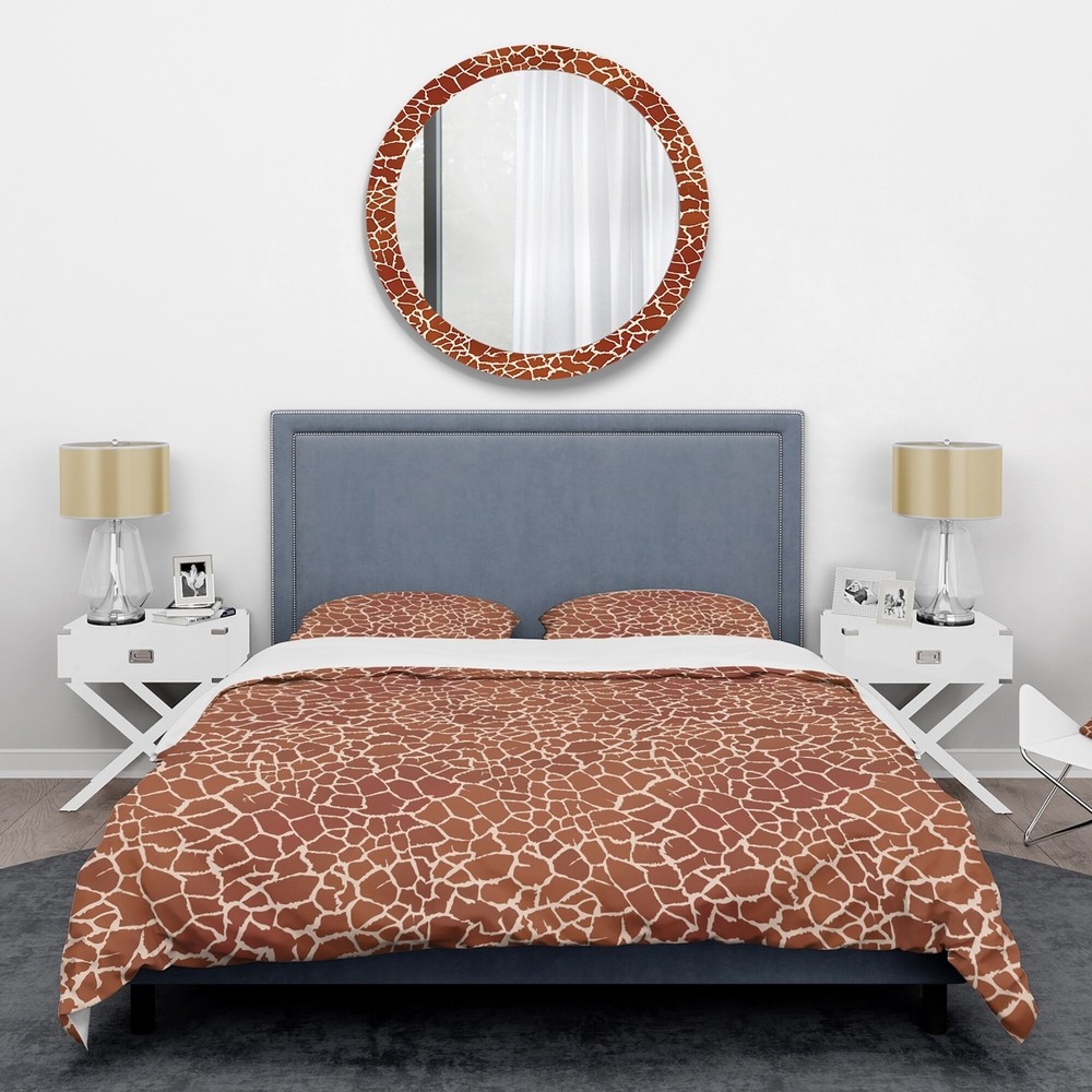 Designart 'Leopard Fur Safari I' Mid-Century Duvet Cover Set