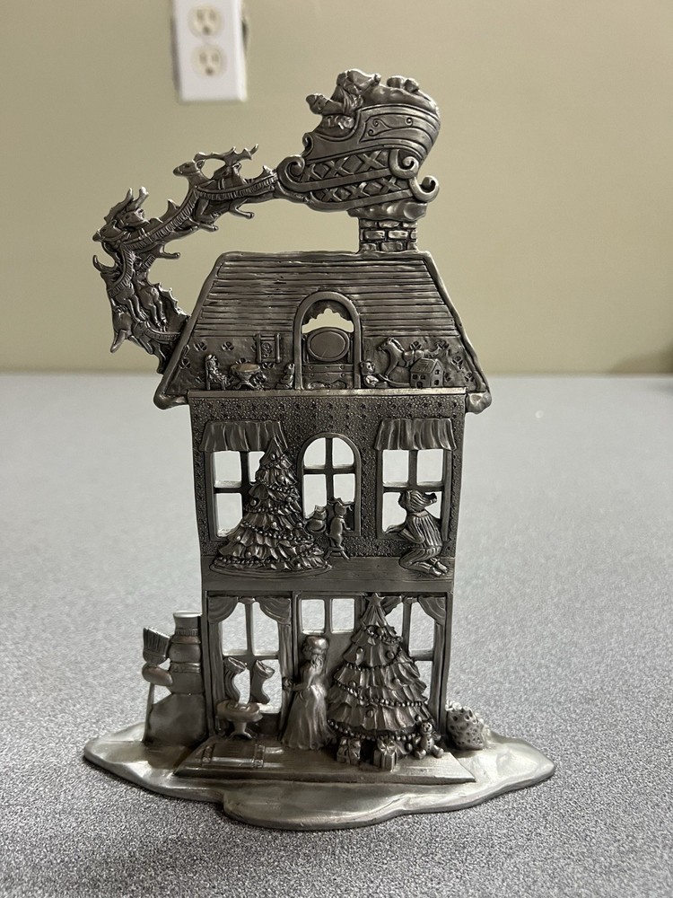 vintage Seagull Pewter Christmas house sculpture