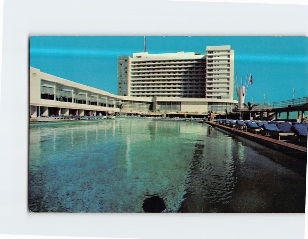 Postcard Pool View The Deauville Hotel Miami Beach Florida USA