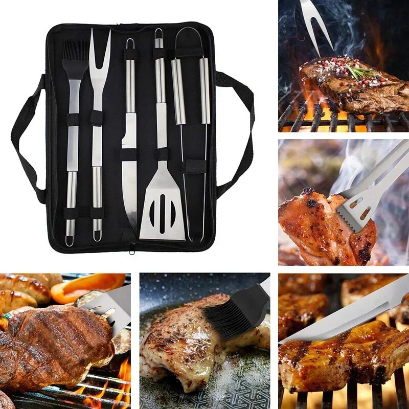 BBQ Grill Tool Set Stainless Steel Barbecue Ing Tools Outdoor Camping Cooking