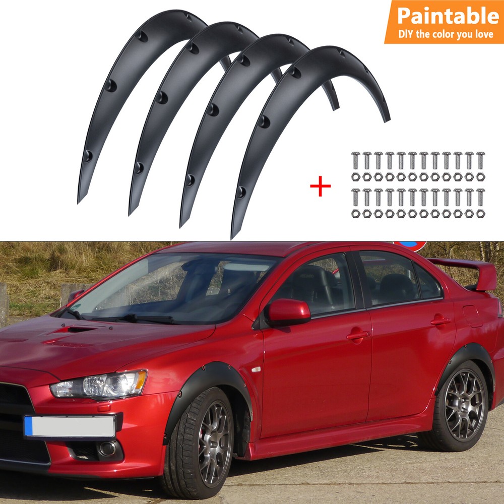 4PCS 89cm Universal Flexible Car Fender Flares Body Kit Wheel Extra Wide Firm.