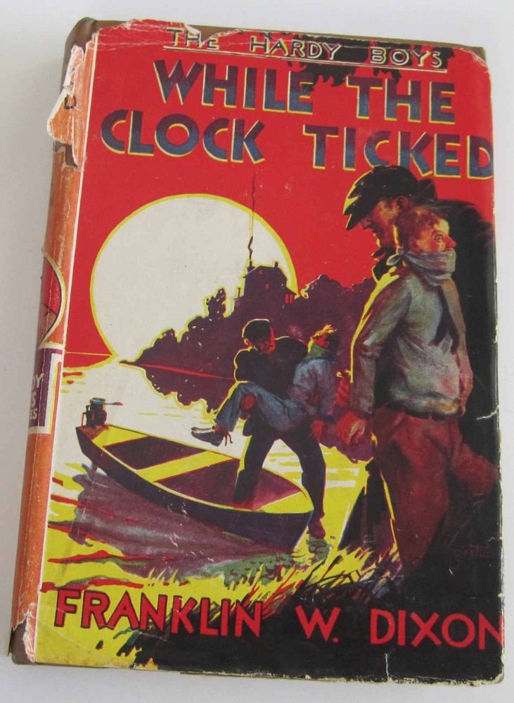 Hardy Boys WHILE THE CLOCK TICKED Hardcover w/DJ #11 Book Gretta EPs ~1950 Print