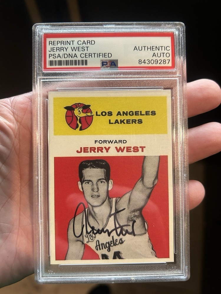 1961 Fleer Reprint (Rc) Jerry West Psa/Dna Authentic Auto #43 Signed Hof Lakers