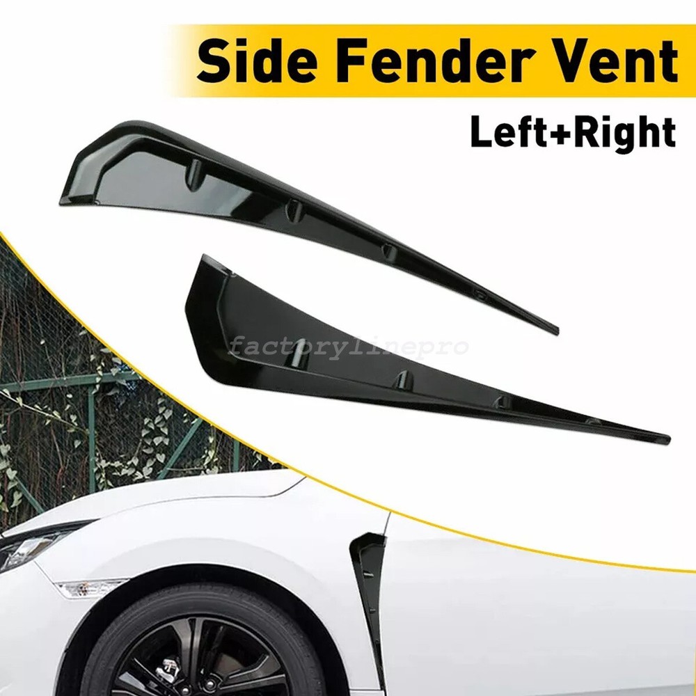 Sport Black Soft TPU Car Side Fender Air Vents  Wing Cover Trim Car Accessories