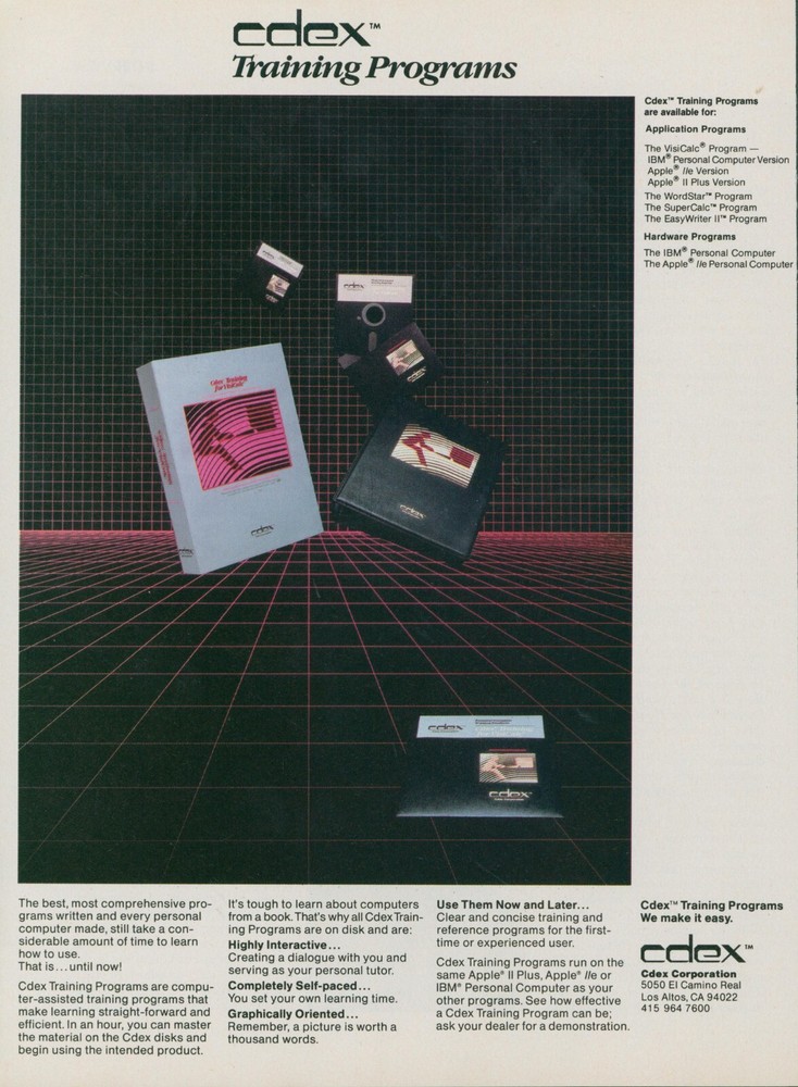 1983 Cdex Training Programs Graph Lines Graphically Oriented Interactive Ad PEC1