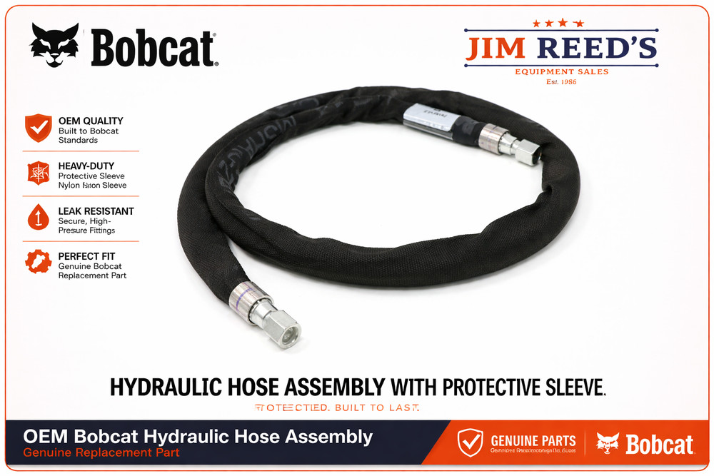 OEM Bobcat Hydraulic Hose Assembly w/ Protective Sleeve Genuine Part