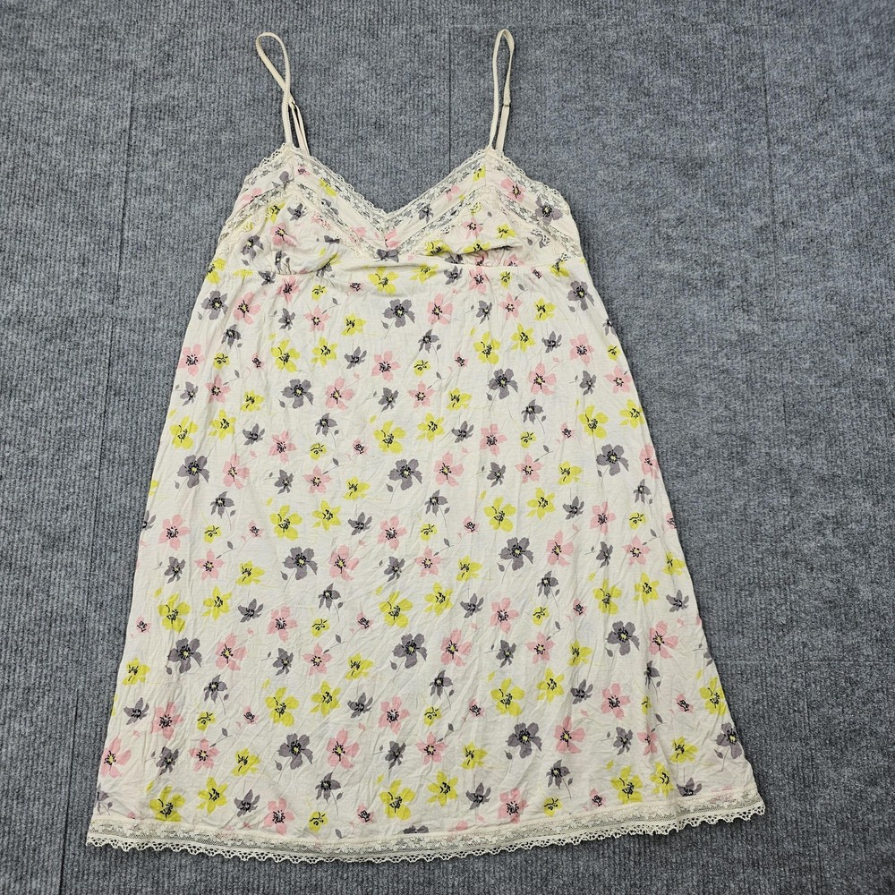Y2K Victorias Secret Nightgown Womens Small Babydoll White Floral Lace Modal