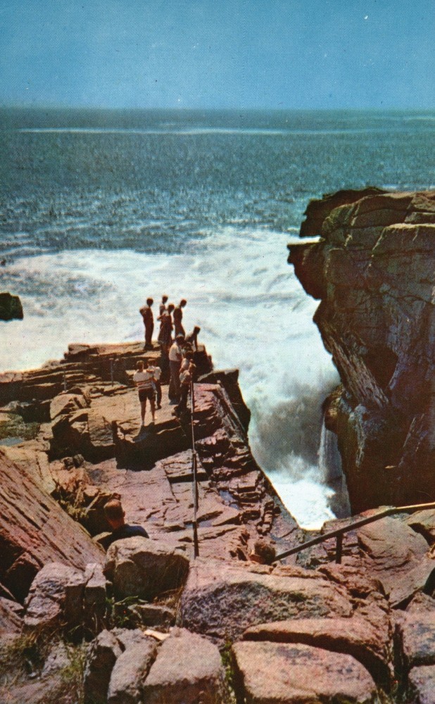 Vintage Postcard Thunder Hole Picturesque Acadia National Park Bar Harbor Maine-image