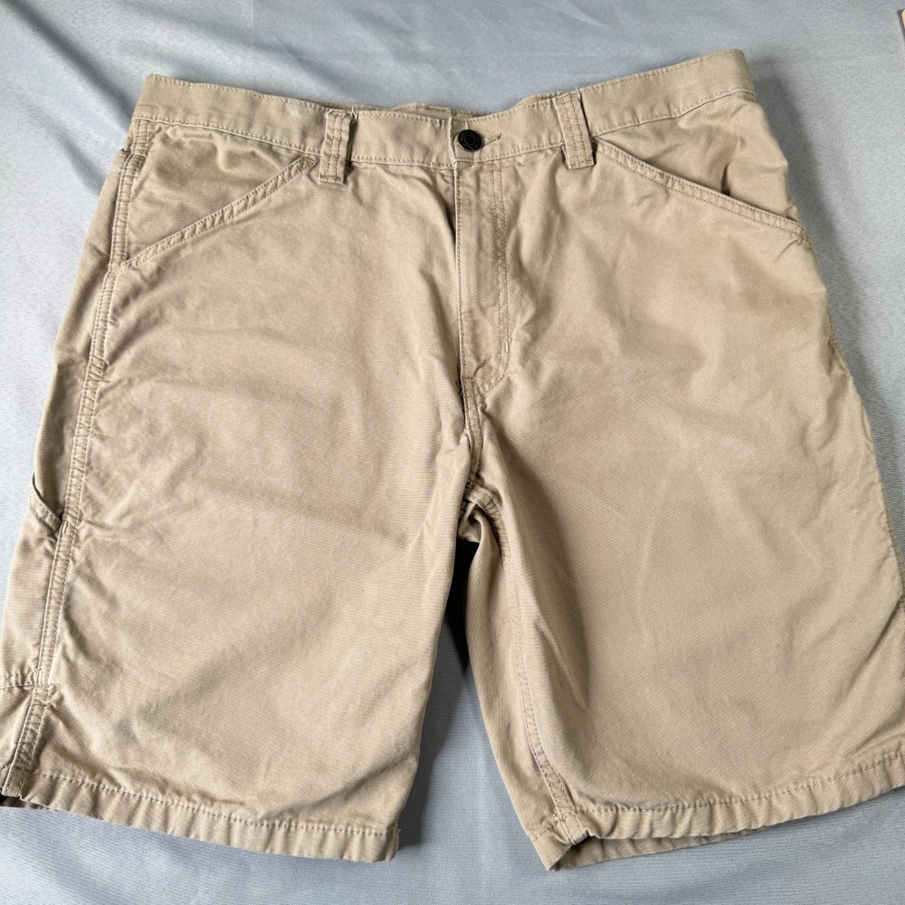 Blue Mountain Utility Carpenter Shorts Mens 38 Khaki Tan Canvas Workwear Cotton