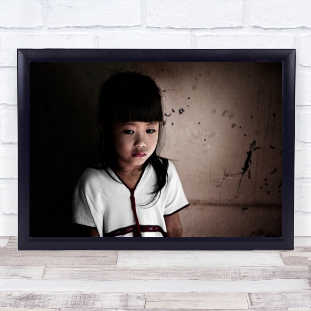 Portrait Half Body Face Hair Eyes Expression Innocent Innocence Wall Art Print