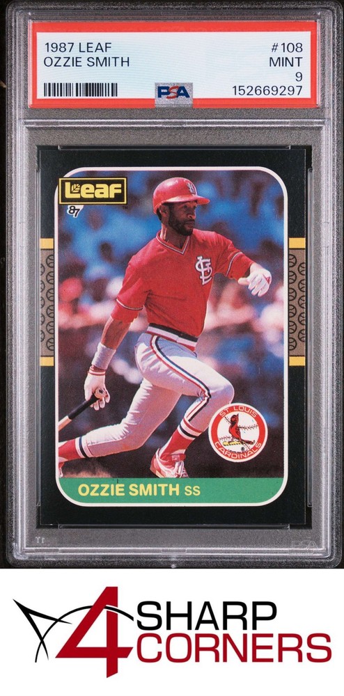 1987 Leaf #108 Ozzie Smith Cardinals Hof Psa 9Price points for all collectors!