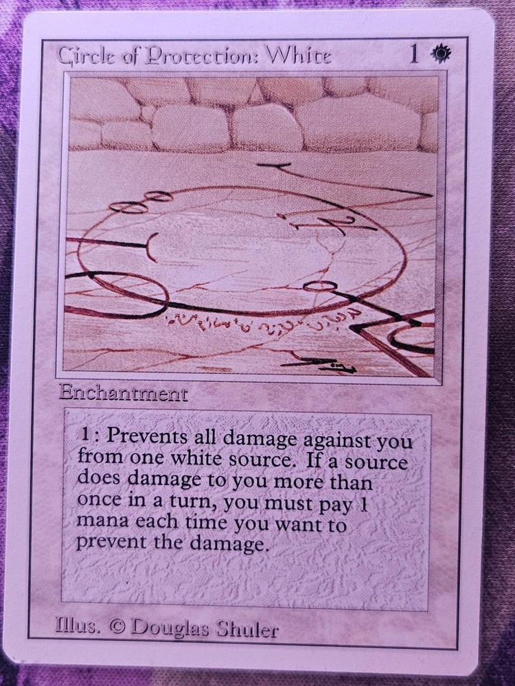 Circle of Protection: White Common Revised Edition Magic: The Gathering MP