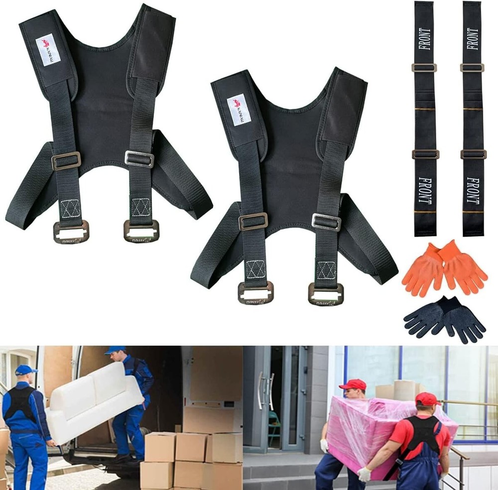 Adjustable Shoulder Lifting Straps for Moving Furniture, Mattresses & Pianos