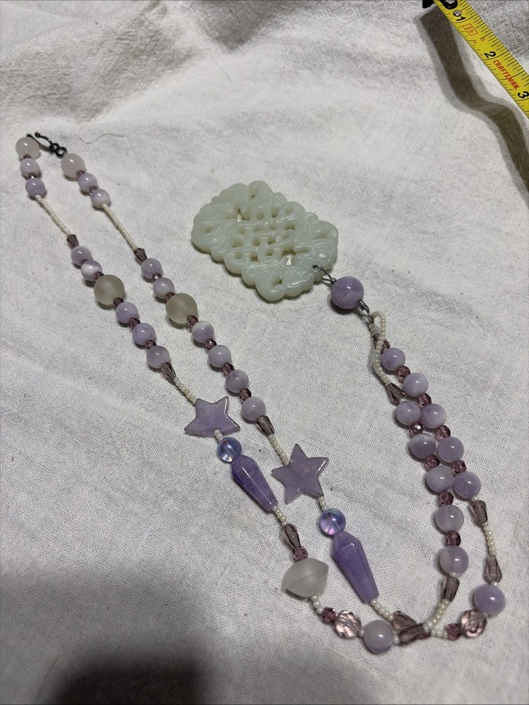 Vintage Oriental Jade? Faux Jade? Beaded Necklace