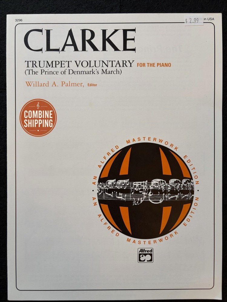 Clarke Trumpet Voluntary Prince of Denmark’s March Piano Sheet Music Palmer