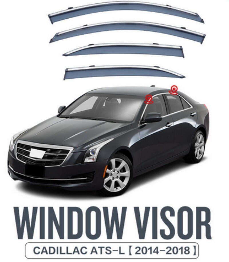 2014-2018 Cadillac ATS-L ABS Window Visors Rain Guard Sun Shield 4PCS Set