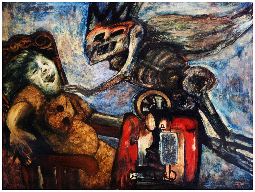 Decor Poster. Fine Graphic Art. Skeleton Angel painting. Nature Wall Design 1334