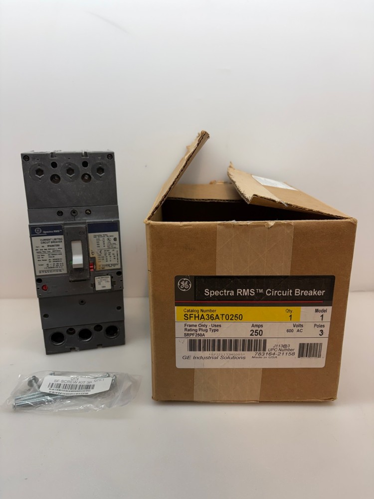 GE SFHA36AT0250 600VAC 250A 3P Current Limiting Circuit Breaker Free Shipping