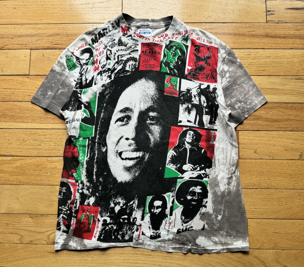 Vintage 90's Bob Marley Jamaican Singer Musician Mosquitohead Acid Wash XLarge
