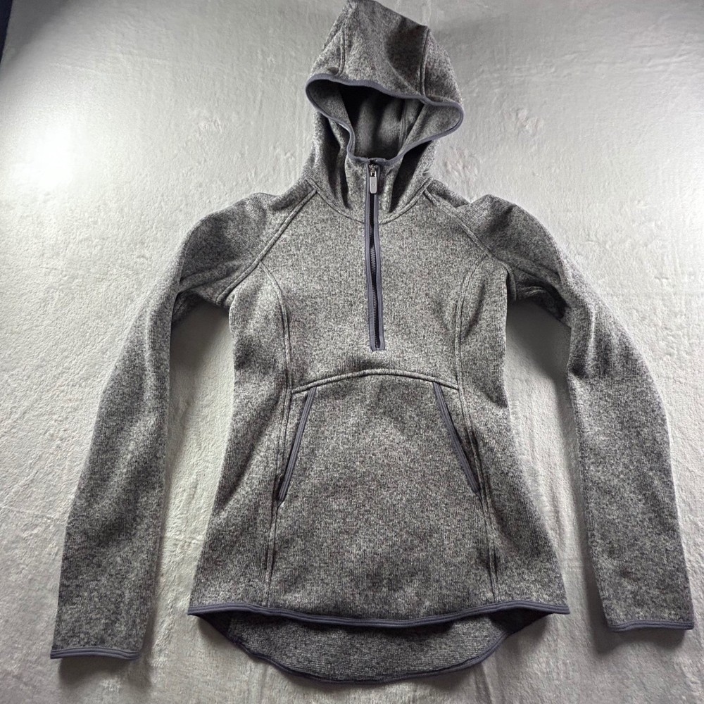 Lululemon Athleisure Heathered Grey Fleece 1/2 Zip Hoodie Women's Size Unkwown