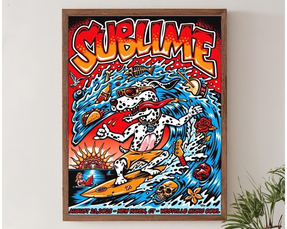 Sublime Surf Dog Concert Poster August 23 2025 New Haven CT