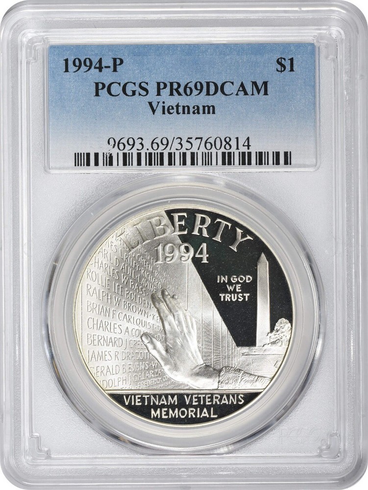 1994-P Vietnam Silver Dollar PR69DCAM PCGS Proof 69 Deep Cameo