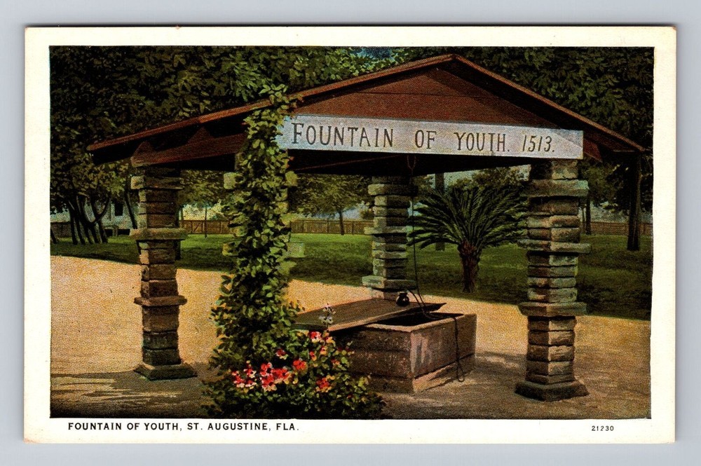 Florida FL St Augustine Fountain Of Youth Vintage Postcard