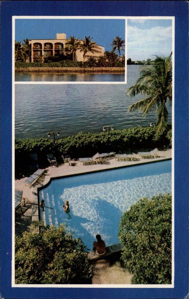Palm Beach Florida Howard Johnson's Motor Lodge pool mailed 1981 postcard
