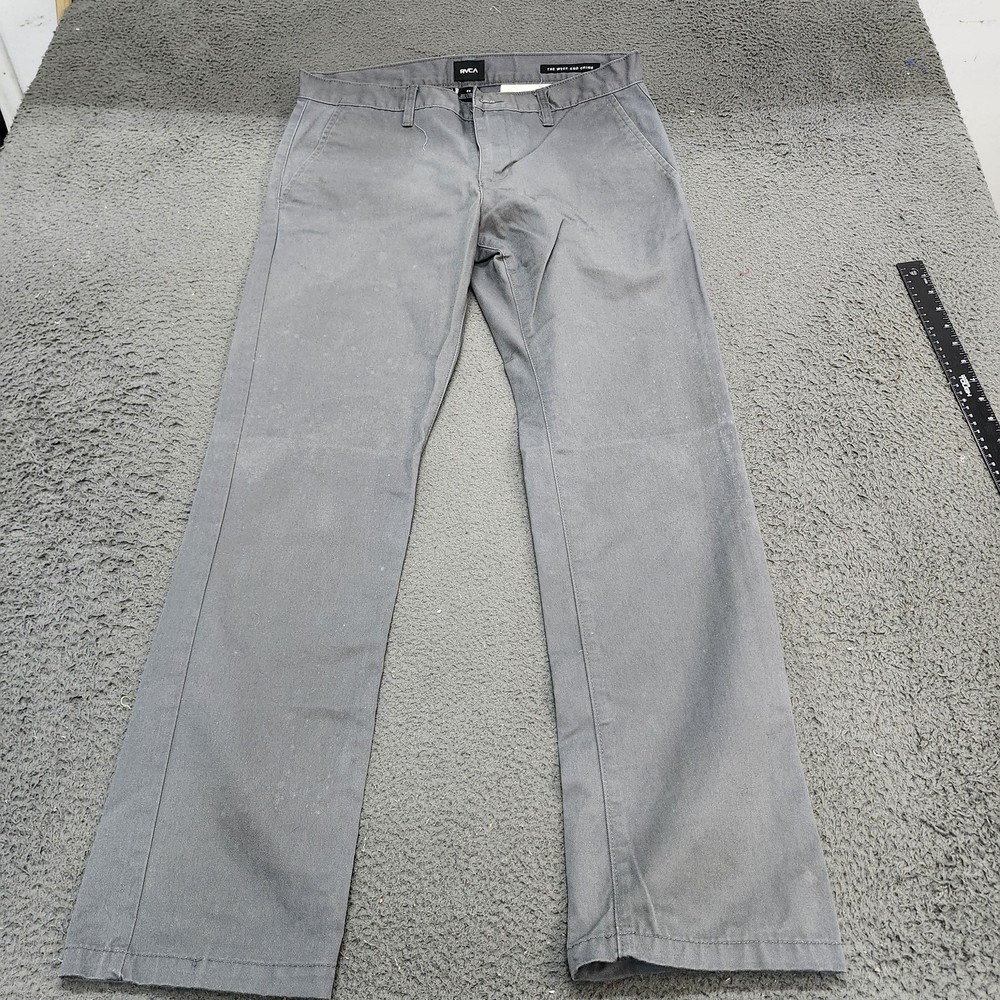 RVCA Pants Mens 34x32 Gray The Week-End Chino Straight Leg Casual Skate