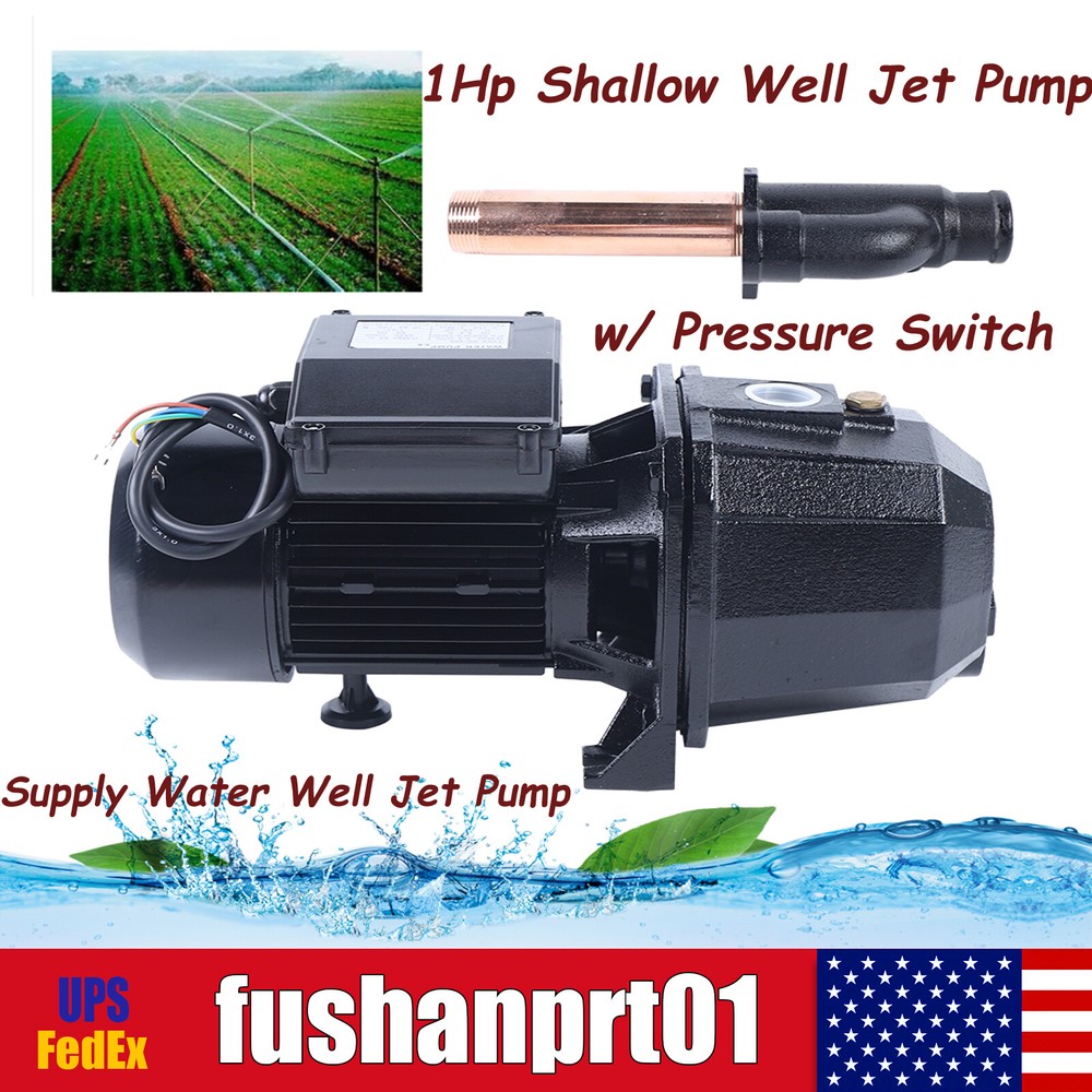 1Hp Shallow Well Jet Pump Homes Supply Water Well Jet Pump w/ Pressure Switch US