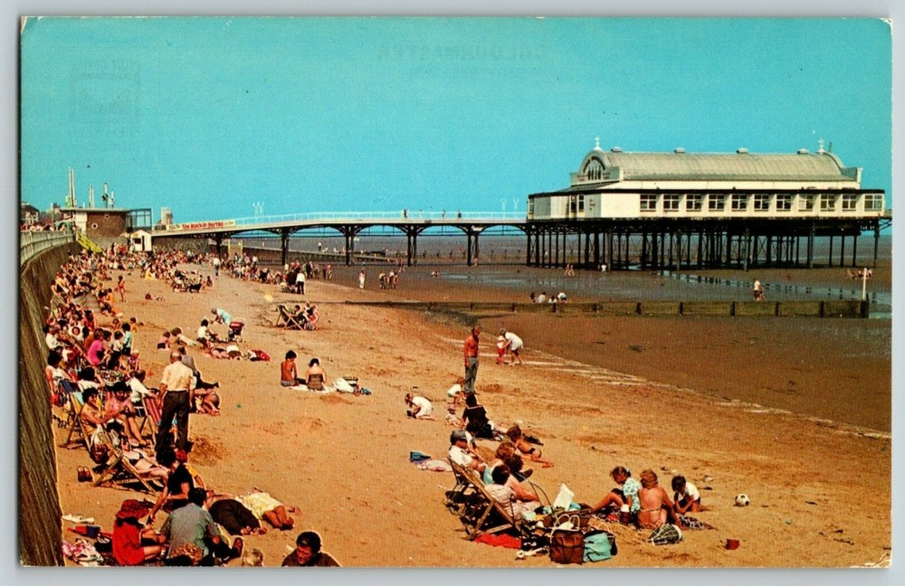Vintage The Pier Cleethorpes Beach in Cleethorpes, England Postcard