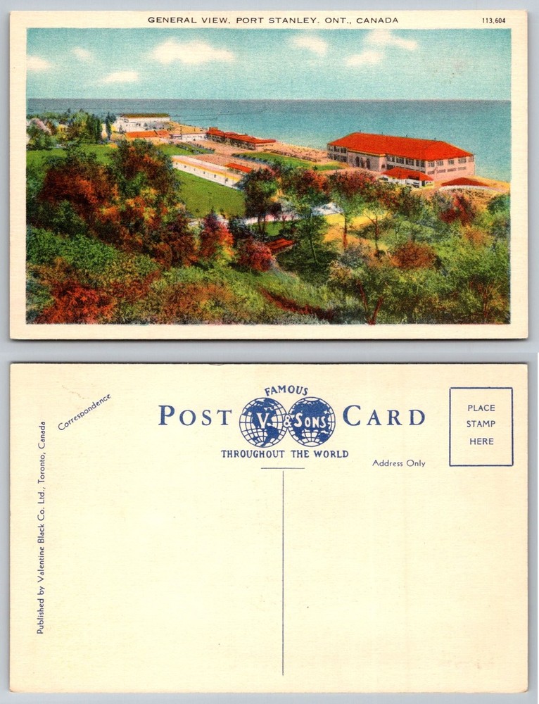 Vintage Postcard: General View, Port Stanley, Ontario, Canada Waterfront
