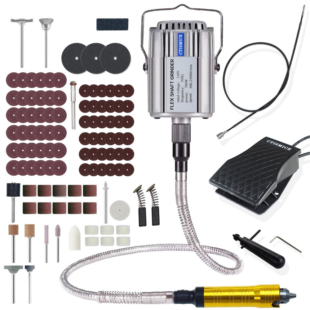 780W High-Speed Flex Shaft Rotary Tool Kit with Variable Speed 500-25000RPM