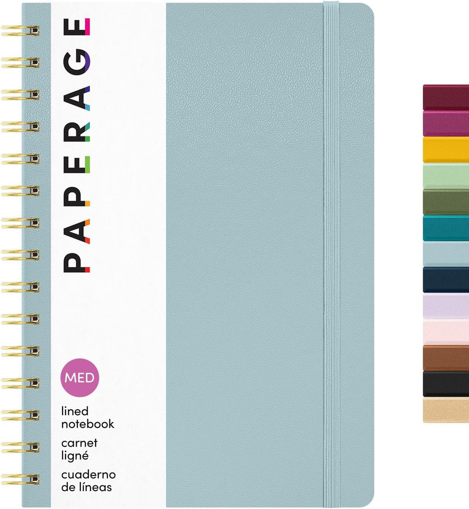 Lined Spiral Journal Notebook, (Slate Blue), 160 Pages, Hardcover Journal for Wo